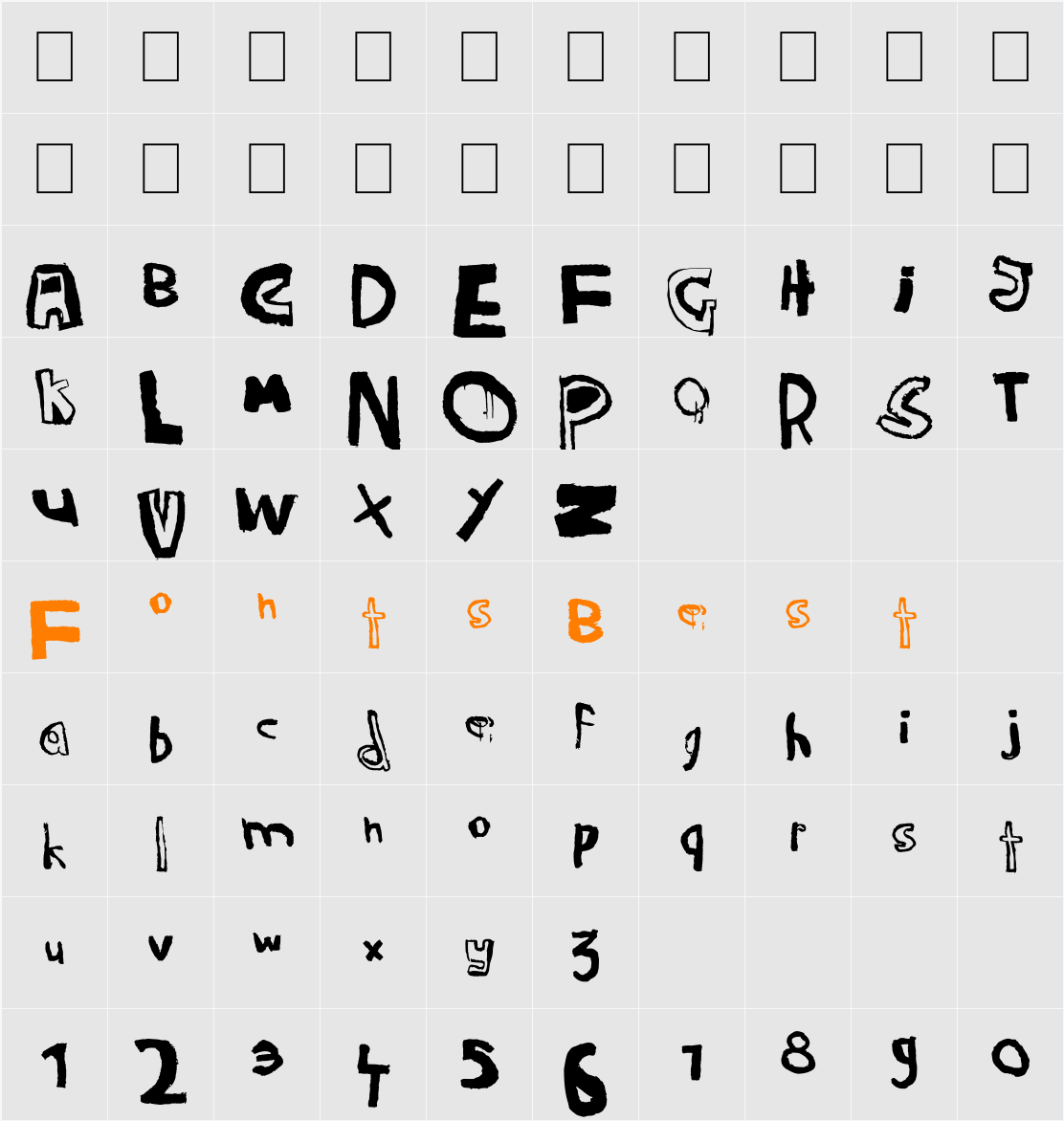 Raw Notice Character Map