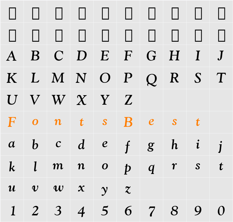 782-CAI978 Character Map