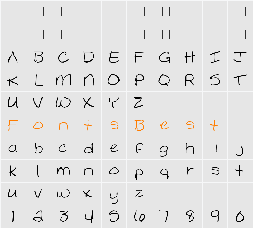 WAD Character Map