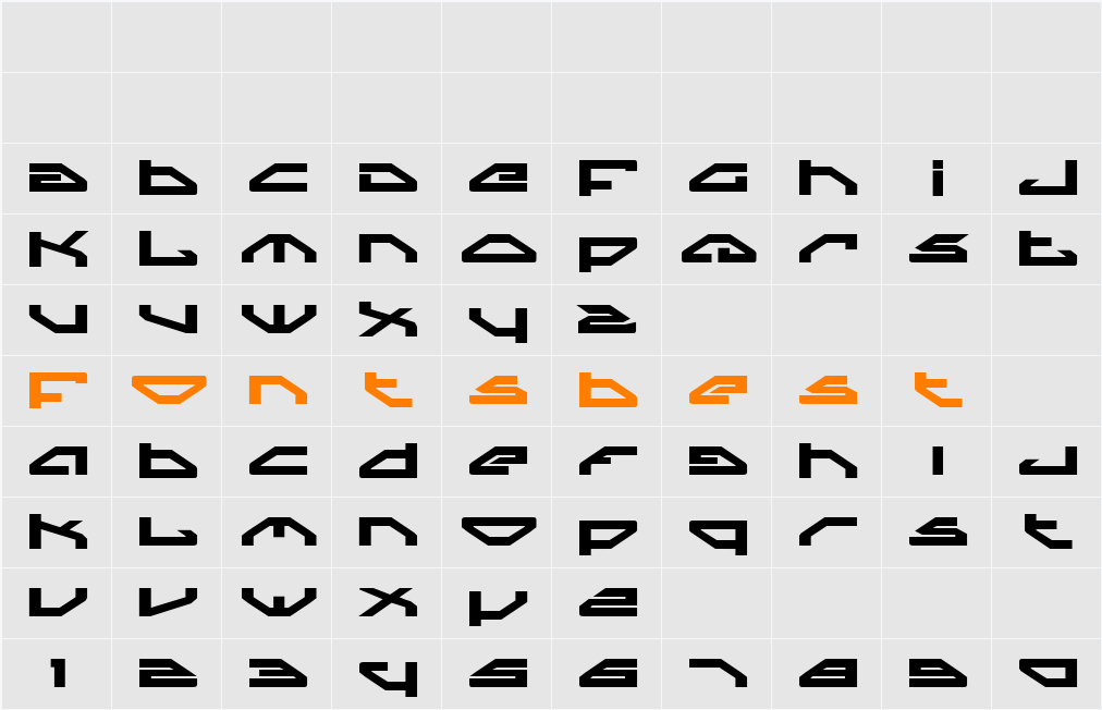 Spylord Bold Expanded Character Map