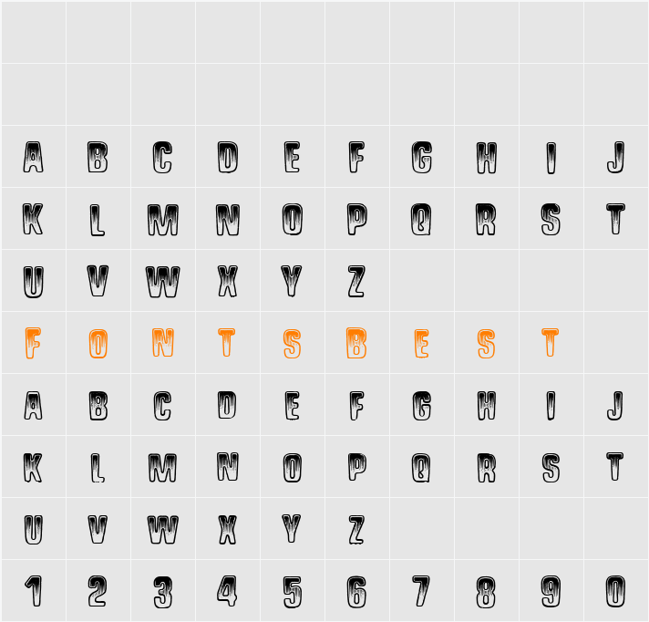 Shock Shimmy Character Map