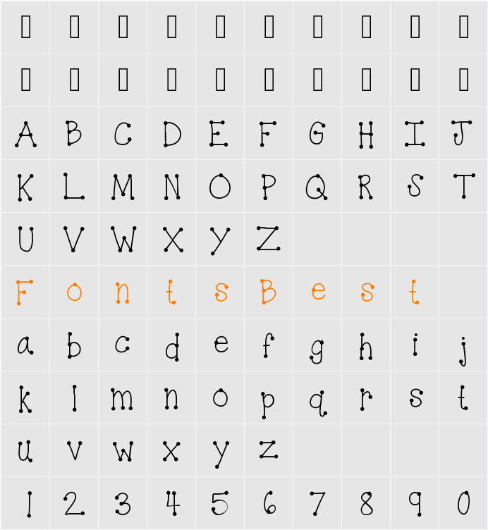KBDottyDot Character Map
