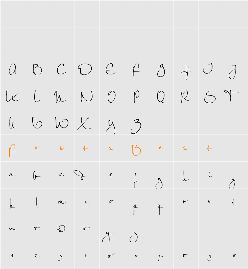 PetraScriptEF-Alternate Character Map