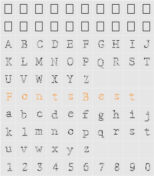 FZ DIGITAL 1 SPOTTED Character Map