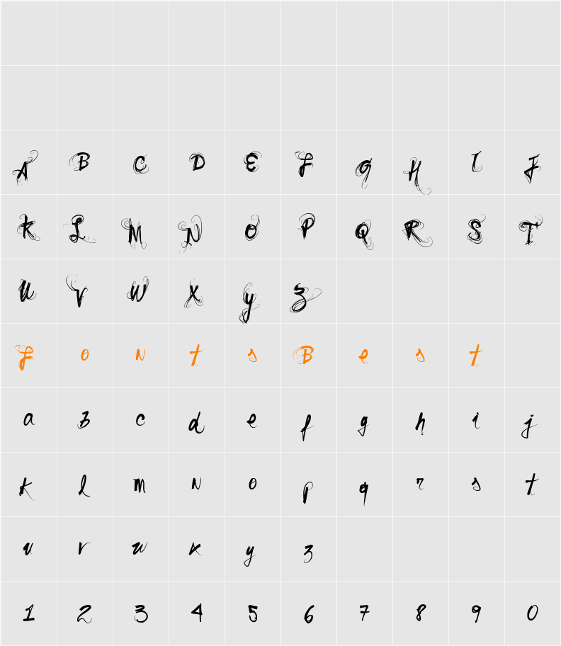 Vtks Sonho Character Map
