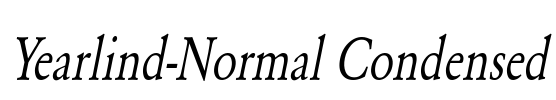 Yearlind-Normal Condensed Font Image
