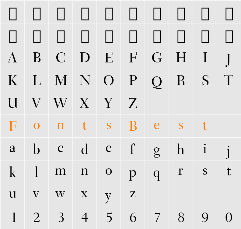 Transit551 Md BT Character Map