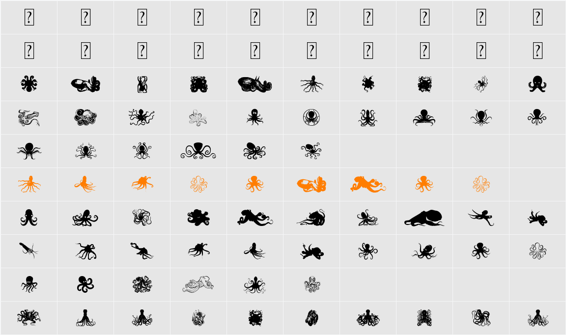 The Octopus Character Map