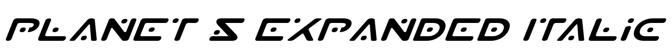Planet S Expanded Italic Font Image