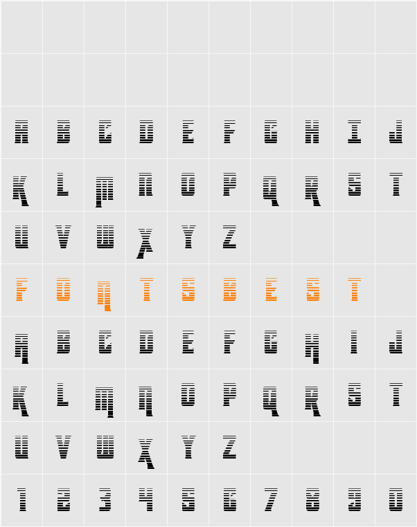 Kondor Gradient Character Map