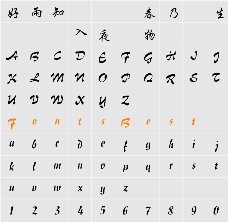 HanWang SinKaiMedium-Gb5 Character Map