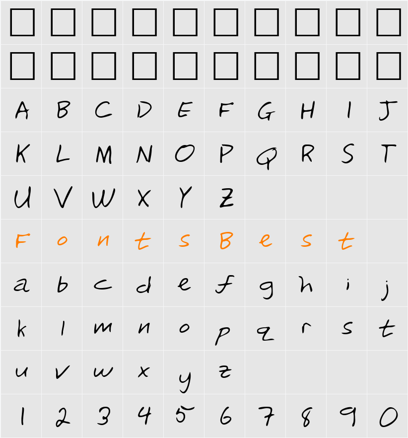 LEHN241 Character Map