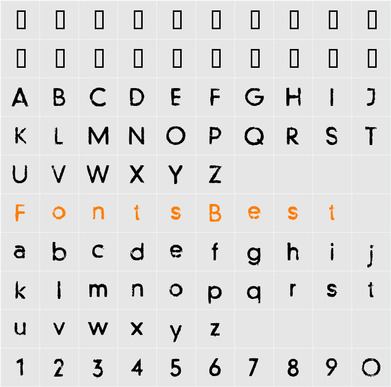 LLFutur Character Map