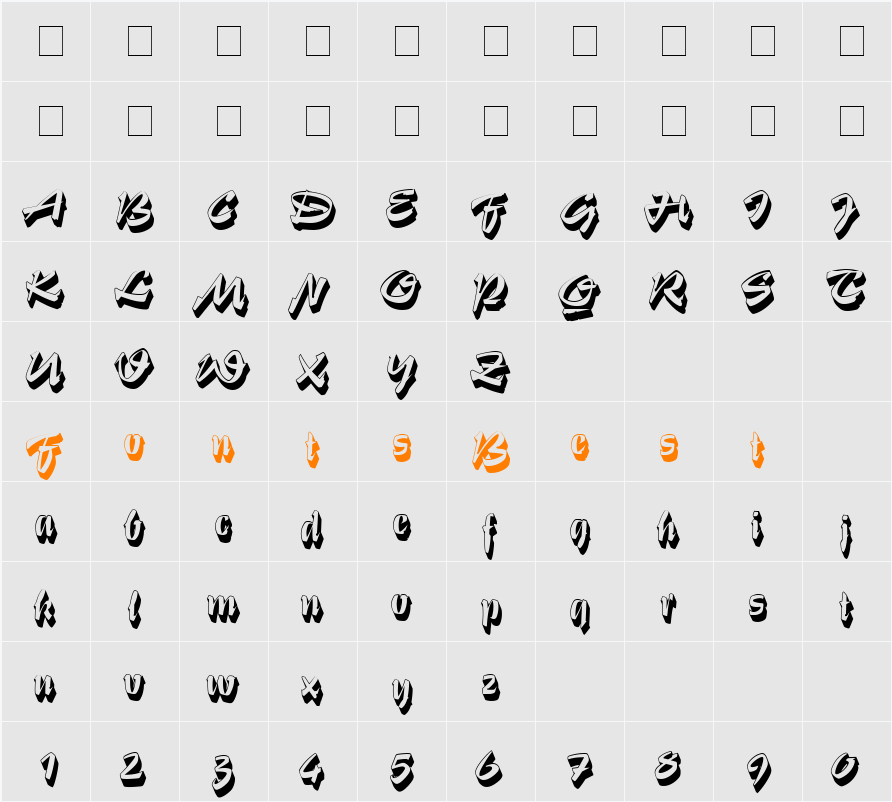 Stentor Shadow URW Character Map