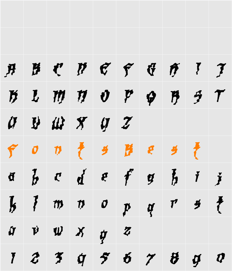 Scalper Ink Character Map