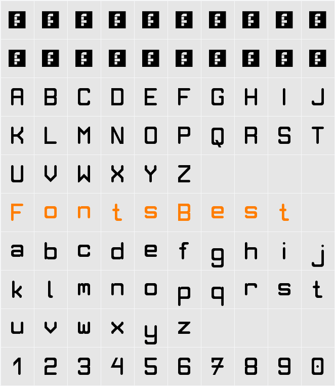 Brynda1231 Sans Character Map