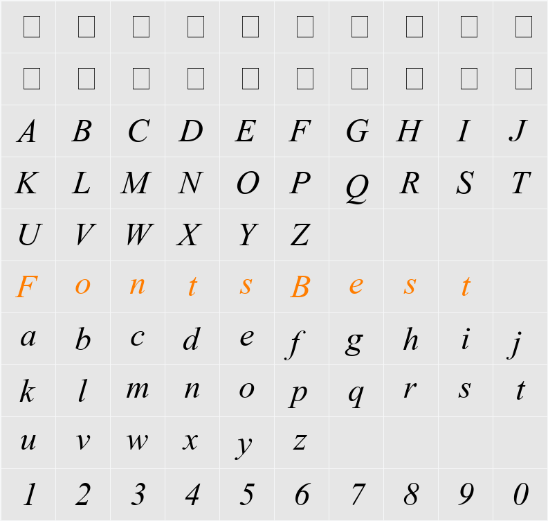 Tempo Esperanto Character Map