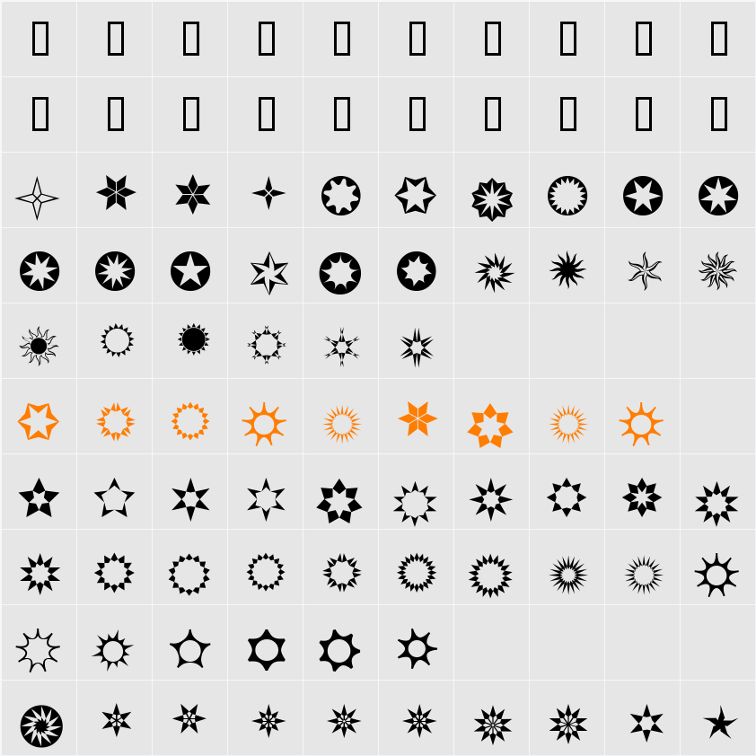 XStarPieces Character Map