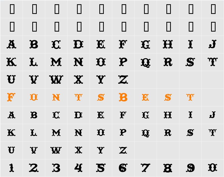 Taqueria Open Fill Character Map