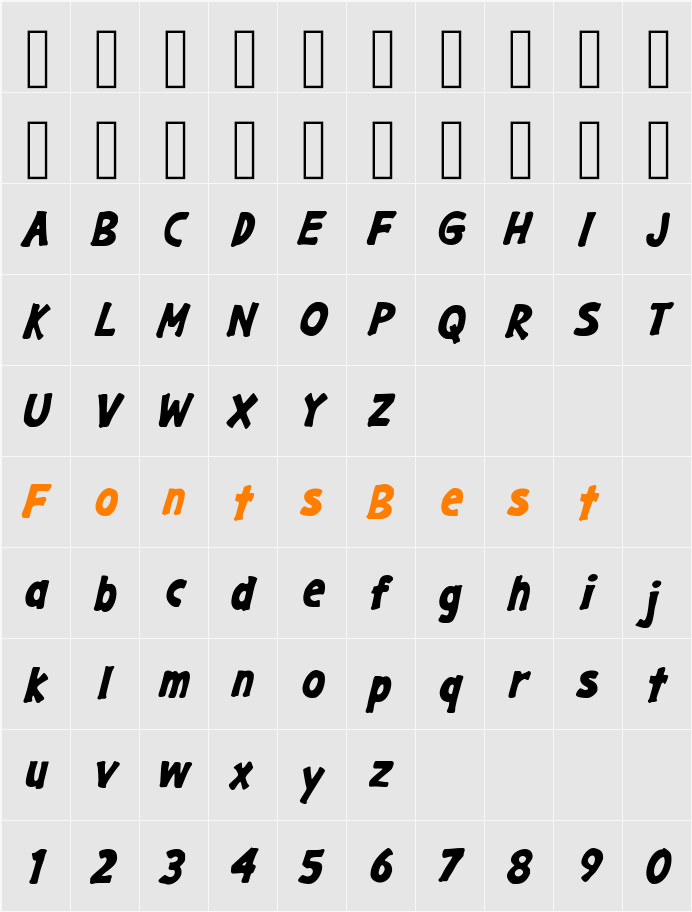 Gargle Rg Character Map