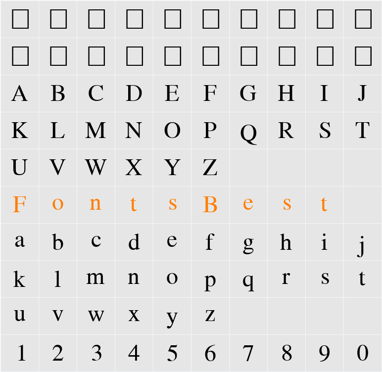 Giel Lite Character Map