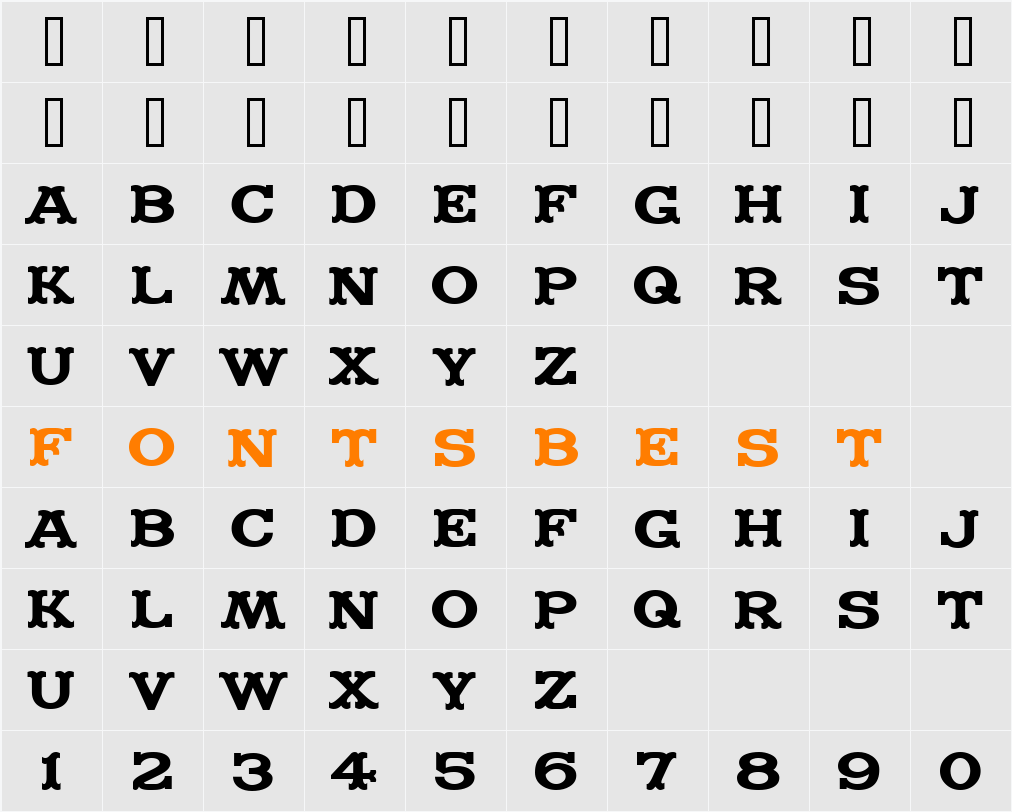 MADFONT Character Map