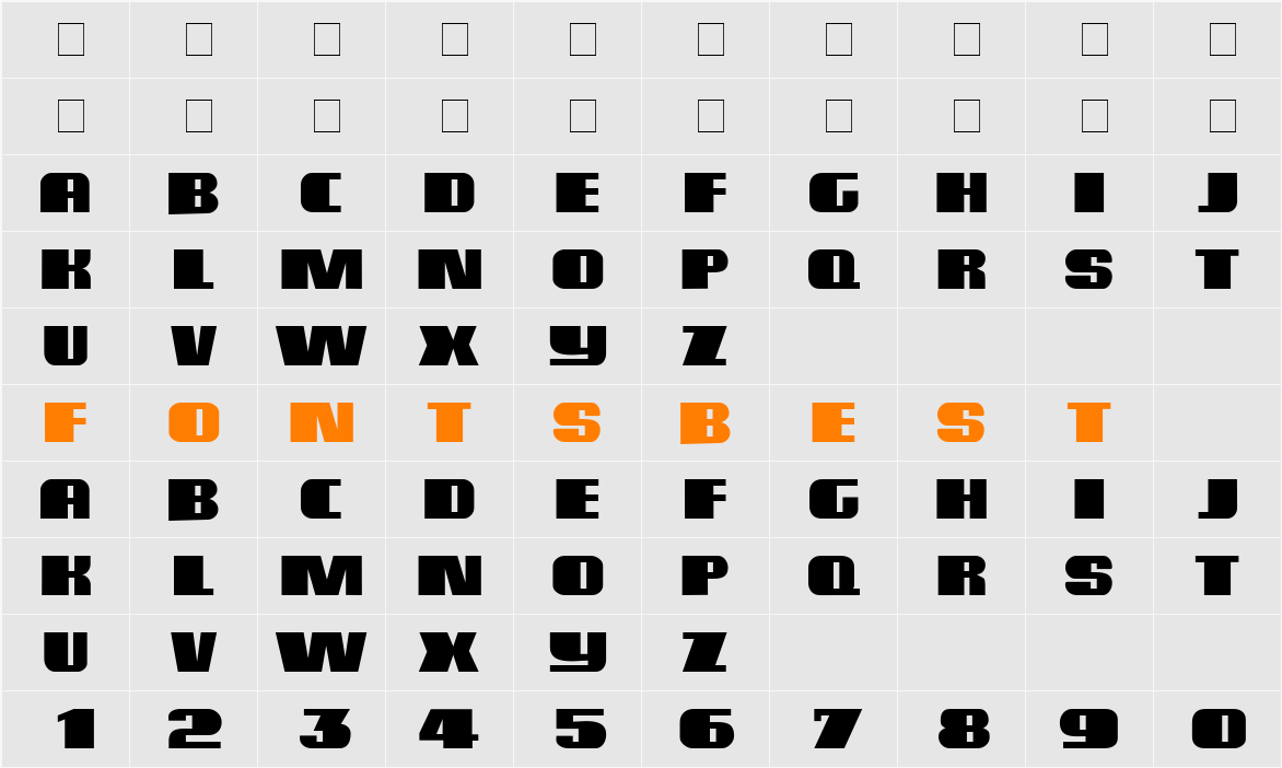 PromoteDisplay Character Map
