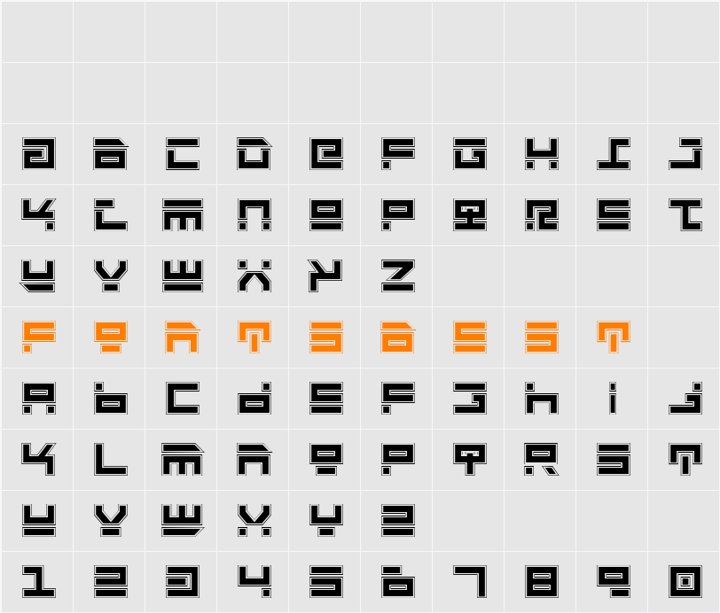 Rocket Type Pro Character Map