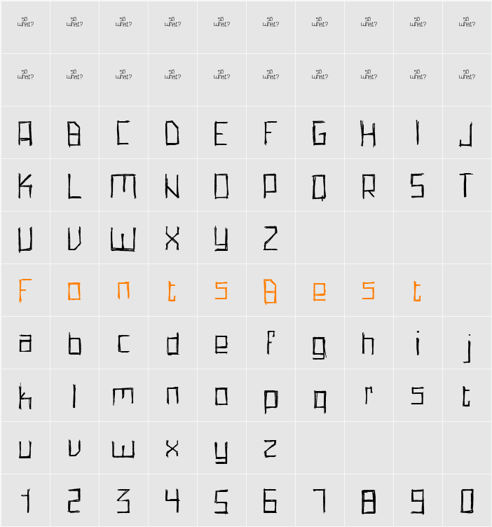 PencilGrid Character Map