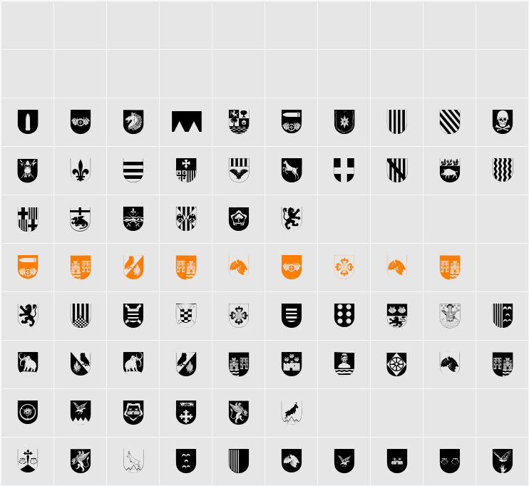 Spanish Army Shields Two Character Map