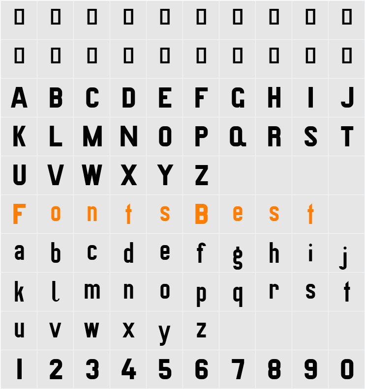 Preussische VI 9 Character Map