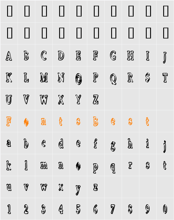Boosta Character Map