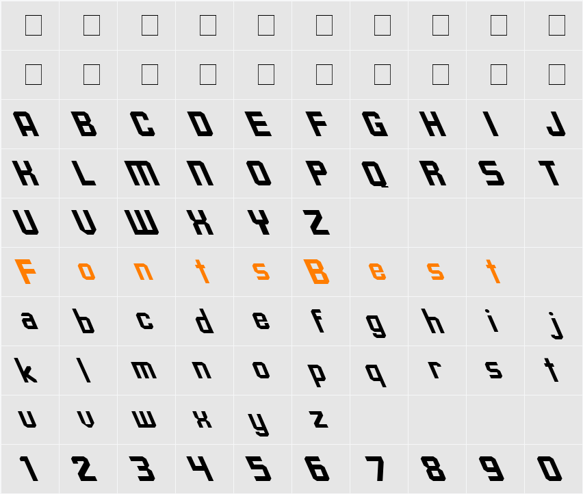 Upsilon Extreme Lefti Character Map