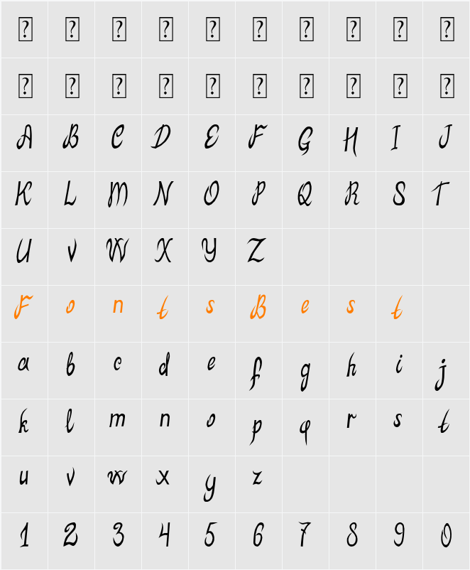 MB-ElvenType  Character Map