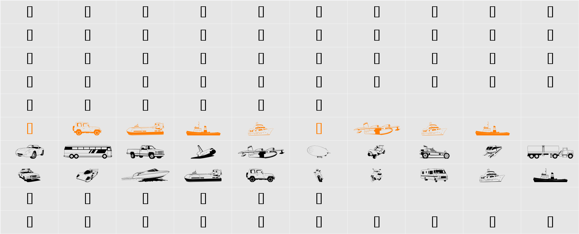 GE Zoom Character Map