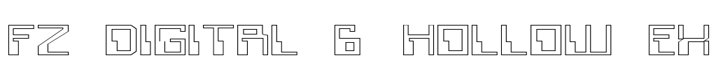 FZ DIGITAL 6 HOLLOW EX Font Image