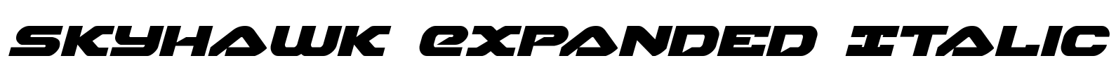 Skyhawk Expanded Italic Font Image