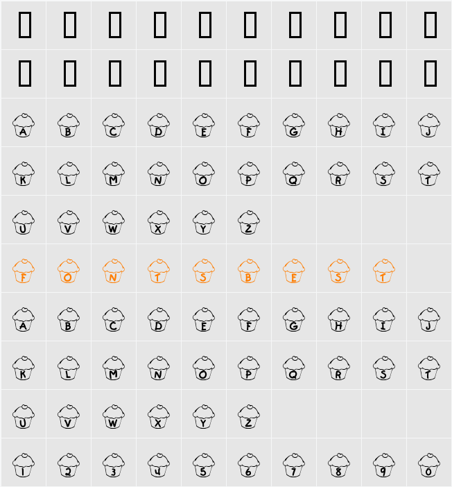 KR Cupcake Character Map