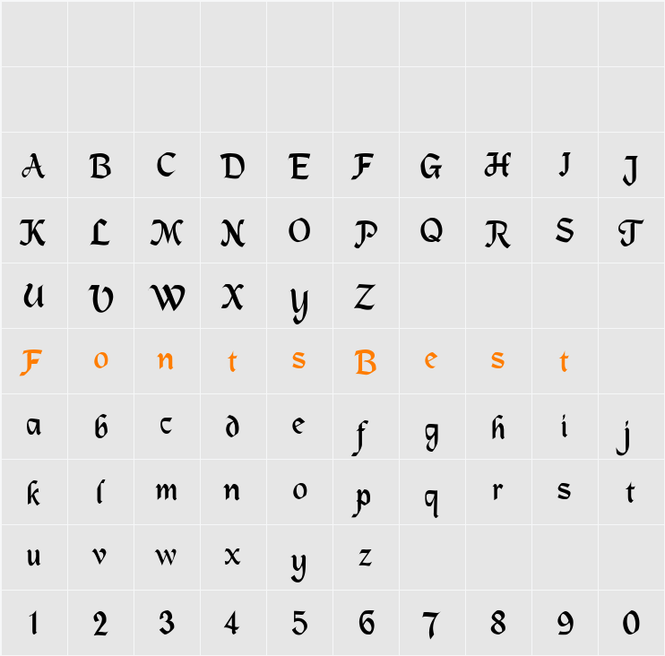 MacHumaine-Light Character Map