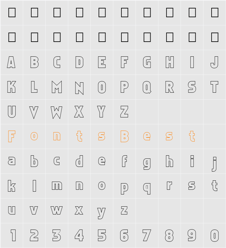 FZ BASIC 5 HOLLOW Character Map