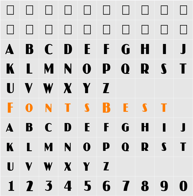 a_JasperCapsNr Character Map