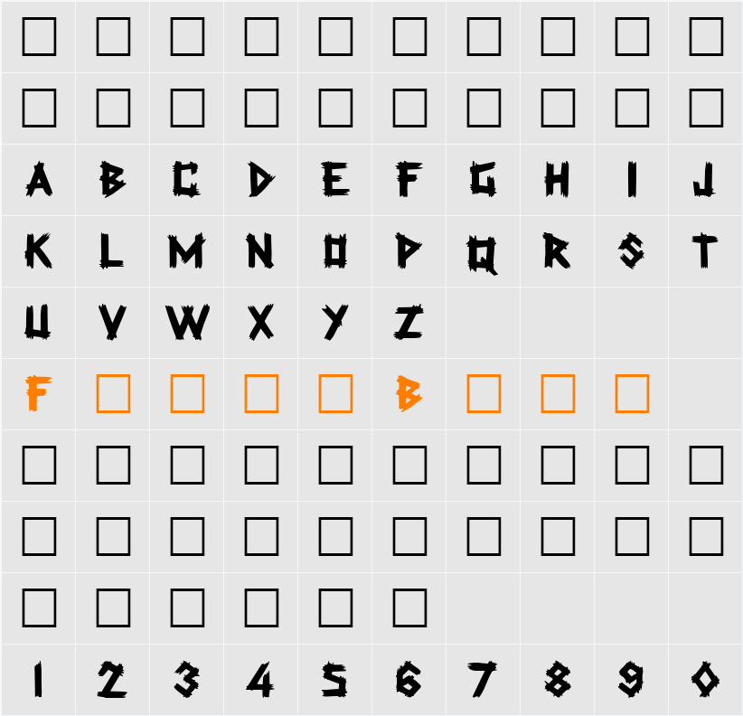 Rockmaker Character Map