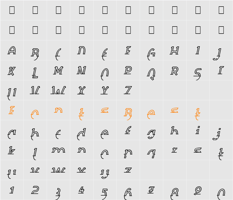 Rapierhard Becker Character Map
