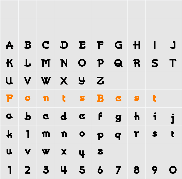 Kurvaceous NF Character Map