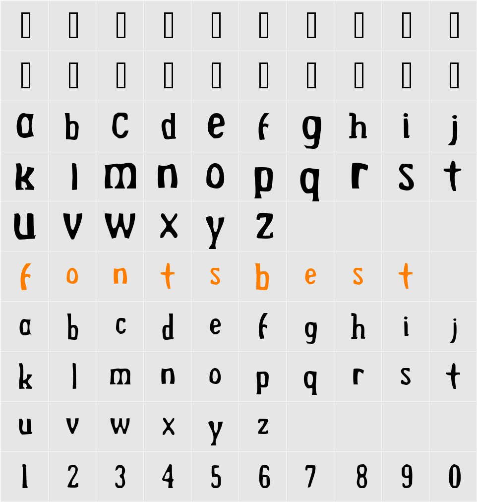Drek Character Map