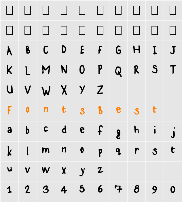 Karz 001 Character Map