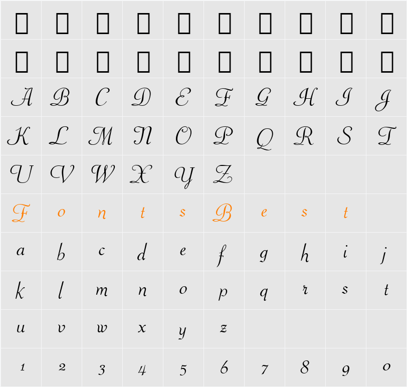 529-CAI978 Character Map