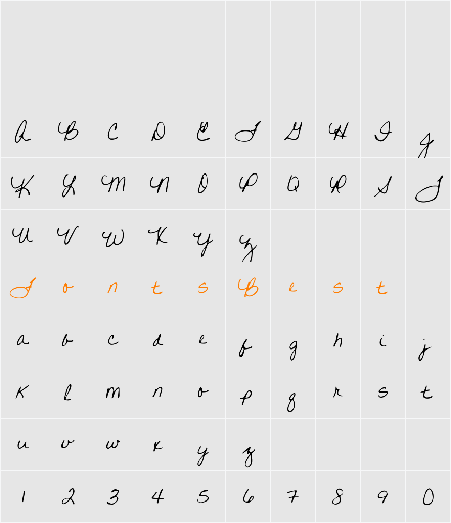 Written on His Hands Character Map