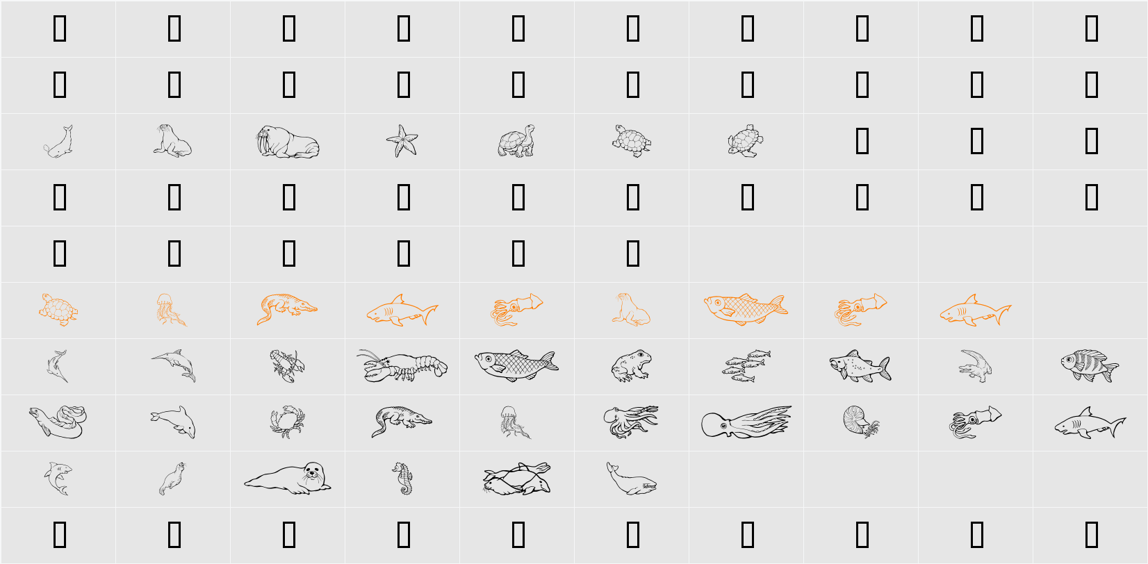 GE Out To Sea Character Map