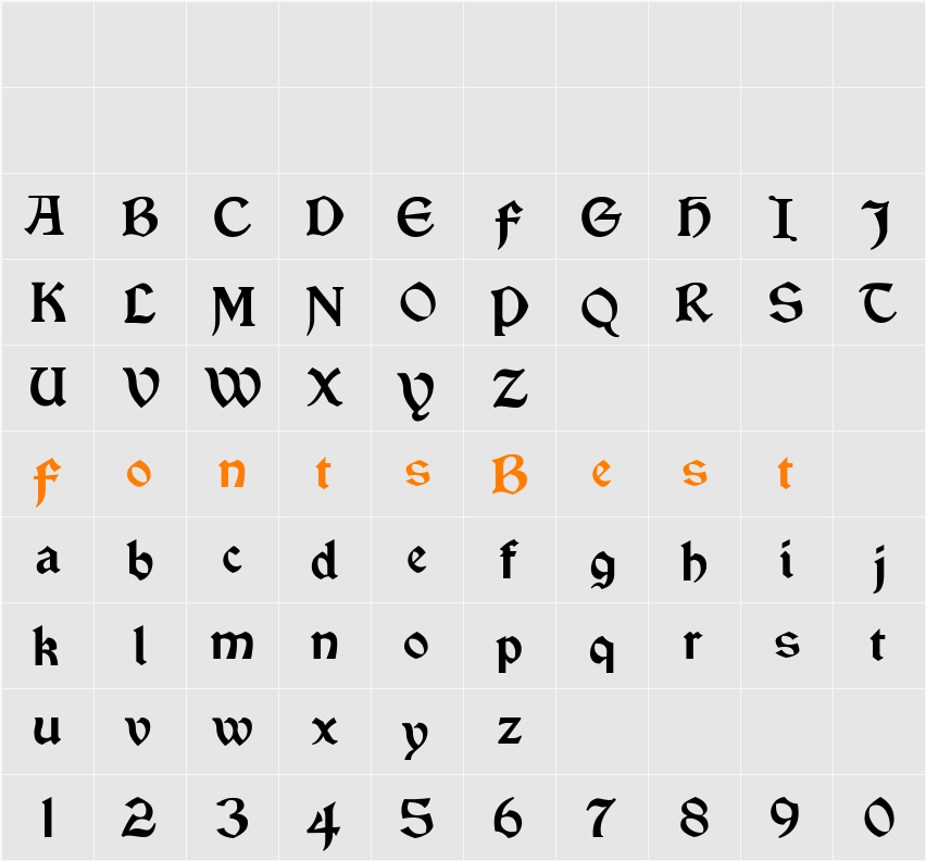 Vinque Character Map